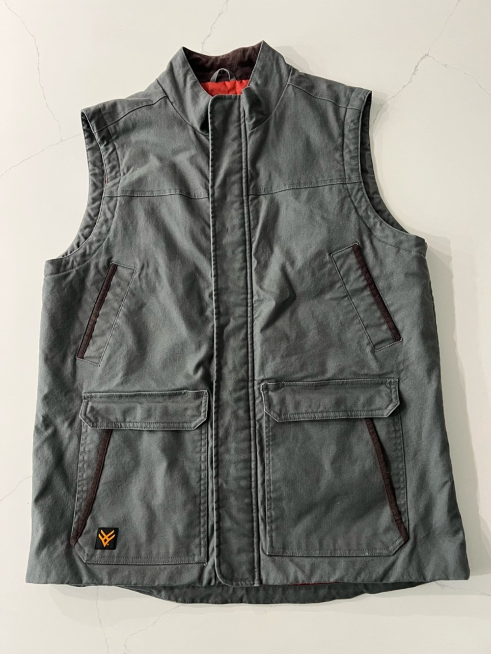 Hawx Men's Grey Western Vest Size Large Snap Front and Zipper Closure